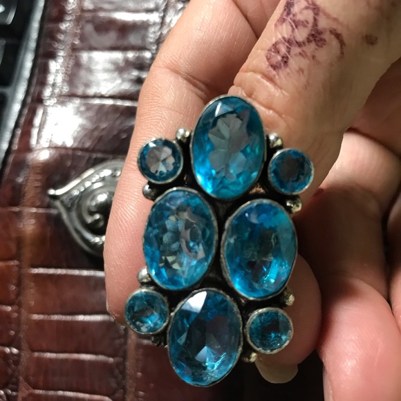 Blue stones ring in Sterling - Picture 4 of 4